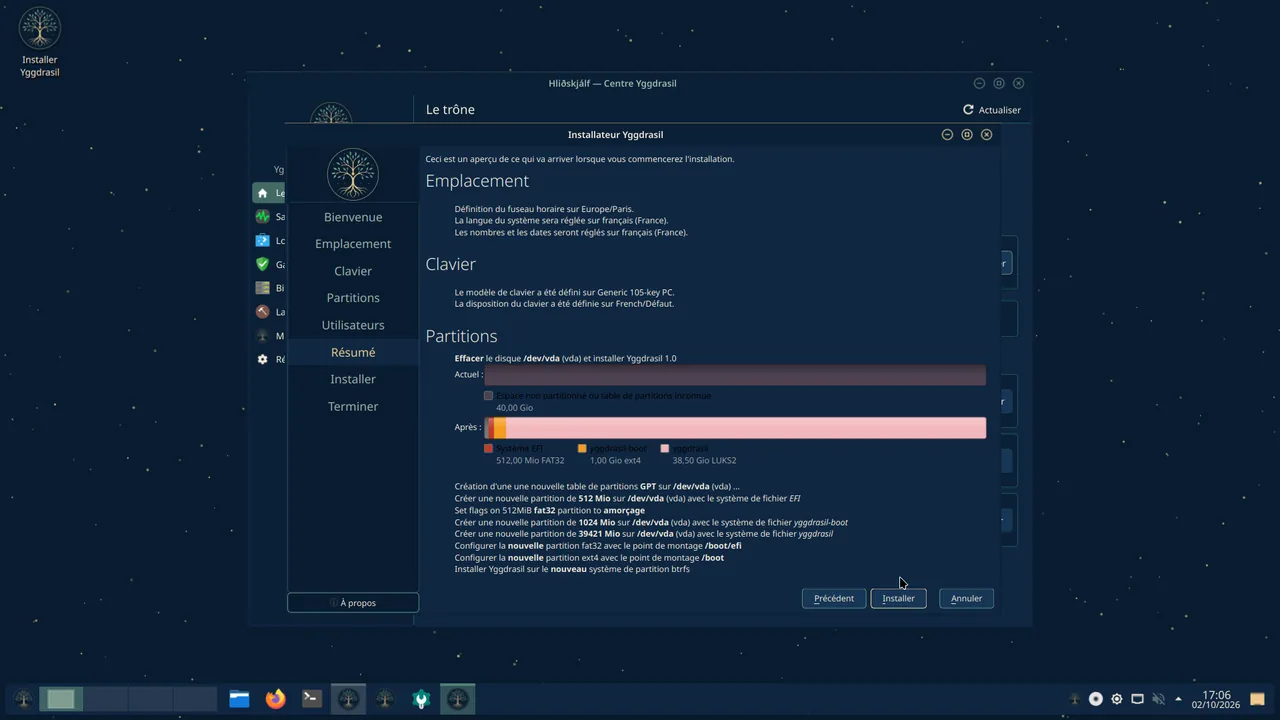 L'installateur Calamares : disque chiffré et btrfs